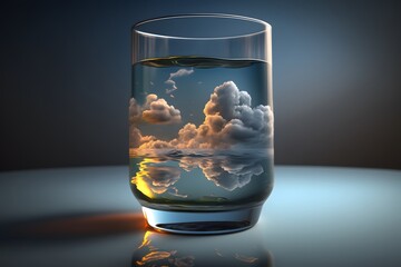 clouds in glass created using Generative AI Technology