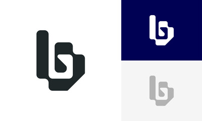 letter B logo technology design vector