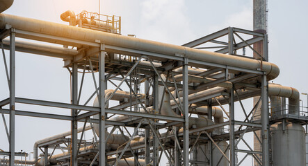 Oil Refinery Gas Chemical Equipment Prodiction import export Concept, Crude Oil Refinery Plant...