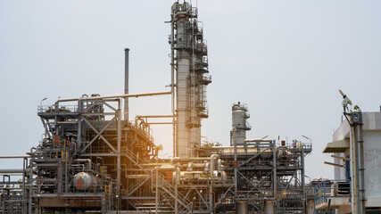 Oil Refinery Gas Chemical Equipment Prodiction import export Concept, Crude Oil Refinery Plant...