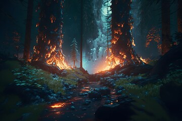forest created using Generative AI Technology