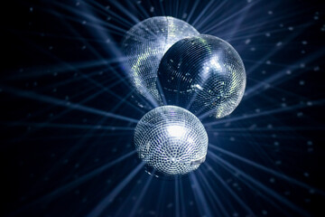 disco balls at electronic music party
