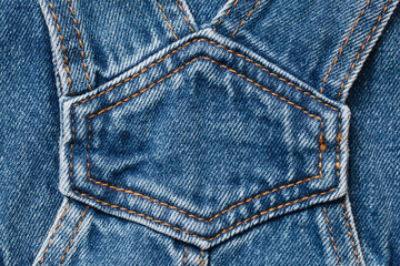 Fashion background with empty copy space for graphic design. Dungarees texture. Blue jeans denim...