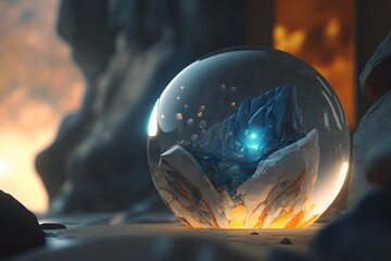 Marble sphere created using Generative AI Technology