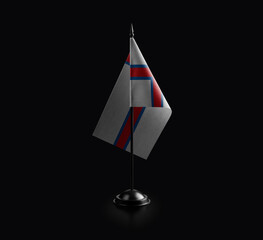 Small national flag of the Faroe Islands on a black background