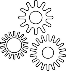 Connected cogs gears vector illustration.
