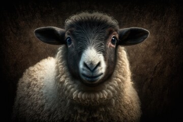Fototapeta premium sheep portrait. Animals concept, animal portraits. Generative AI