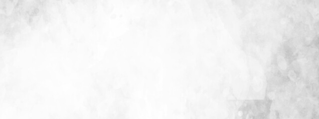 White, grey watercolor textured on white paper background. silver watercolor painting banner, textured design on white paper.