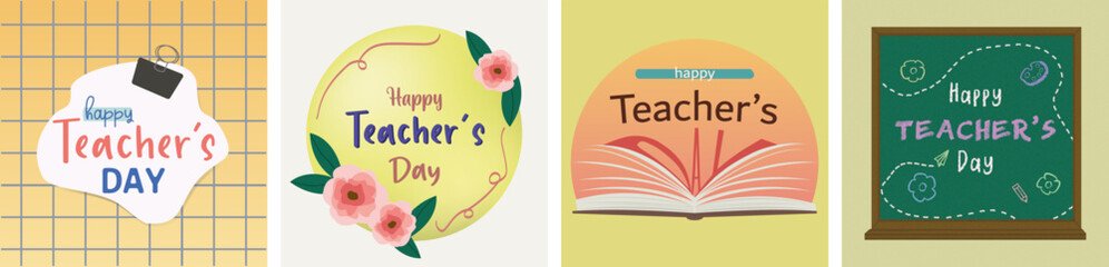 Obraz premium Happy Teachers Day set