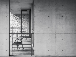 Concrete wall building veranda Minimal design Architecture details