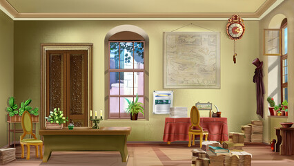 Vintage room interior illustration