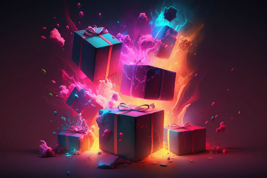 Exploding Gift Box Images – Browse 10,349 Stock Photos, Vectors, and ...