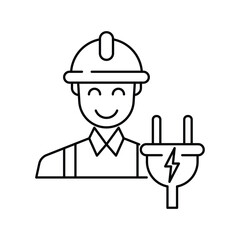 Electrician Technician Engineer icon design. isolated on white background. vector illustration