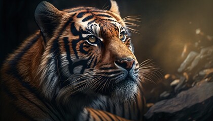 Tigre dans la nature, portrait d'animal sauvage, ia générative 2