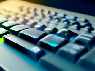 close up of a keyboard. Ai generated image 
