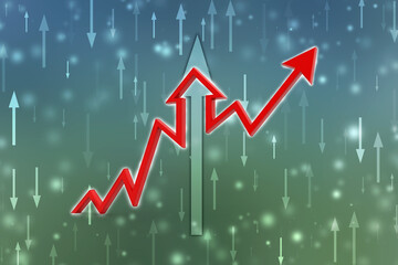 3d rendering business graph and documents. Stock market chart. Business graph background, Financial Background