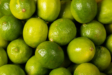 Lime lemon. Close-up pile of lemons. Food background