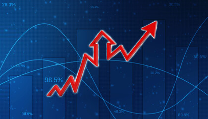 3d rendering business graph and documents. Stock market chart. Business graph background, Financial Background