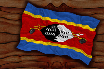 National flag  of Eswatini. Background  with flag  of Eswatini