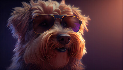 Portrait of a Handsome Dog wearing shades