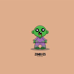 Zombies mascot illustration design logo icon