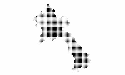 Laos dotted map with grunge texture in dot style. Abstract vector illustration of a country map with halftone effect for infographic.&nbsp;