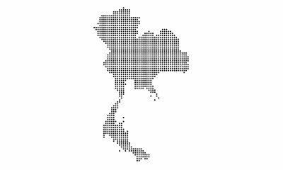Thailand dotted map with grunge texture in dot style. Abstract vector illustration of a country map with halftone effect for infographic. 