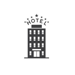 illustration of hotel, lodging, vector art.