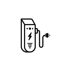 3d iconic battery EV charger mark symbol logo design template with modern, and outline styles. 