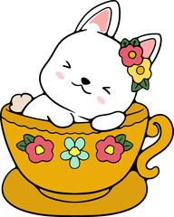 Tea with Rabbit Easter Lovely