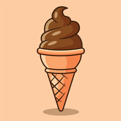 Chocolate ice cream illustration