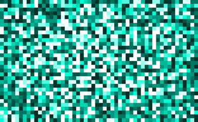 Green mosaic pattern. Mosaic color gradient. Vector illustration for your design projects. Pixel landscape color swatch. Abstract background illustration.