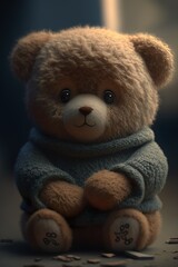Adorable Companion: A Cute and Cuddly Teddy Bear, generative ai.