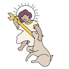 Continuous line Jesus's prayer wishes are religious concepts in a simple line. Hand-drawn style illustration vector Bible