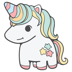 Beautiful unicorn illustration, children's vector. cute hand drawn doodle sweet dreams
