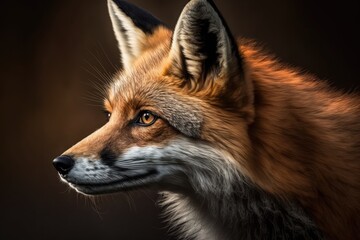Fototapeta premium Fox, Red. The species has lived with people for a long time. The red fox is one of the most important animals used for the fur trade because it has a lot of fur. The biggest of the real foxes