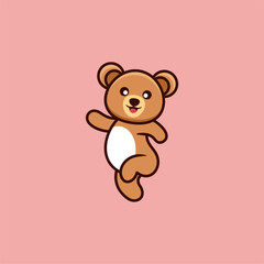 Obraz premium cute bear standing logo design