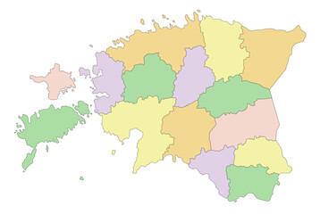 Estonia - Highly detailed editable political map.