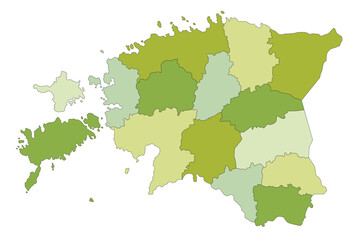 Highly detailed editable political map with separated layers. Estonia.