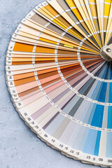 Industrial color palette guide of paint samples catalog
