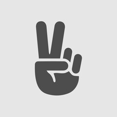 Victory symbol vector icon eps 10. V gesture sign.