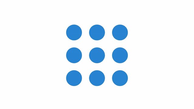 Animated color change dots preloader. Transition. Waiting process. 4K video footage with alpha channel transparency. Website loader. Colorful loading progress icon animation for web UI design