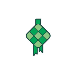 ketupat icon in green color Ramadan and Islamic Eid
