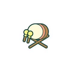drum with stick icon Ramadan and Islamic Eid