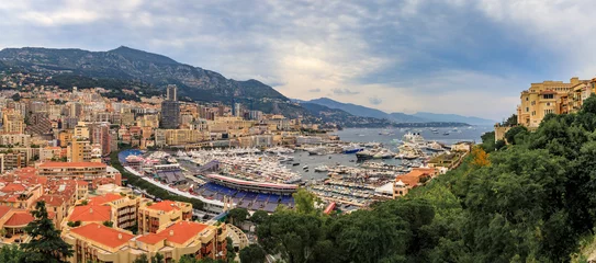  Panorama of the skyline and Monte Carlo Harbor with luxury yachts in Monaco © SvetlanaSF