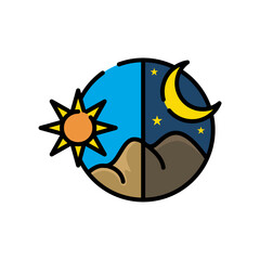 day night moon and sun icon Ramadan and Islamic Eid