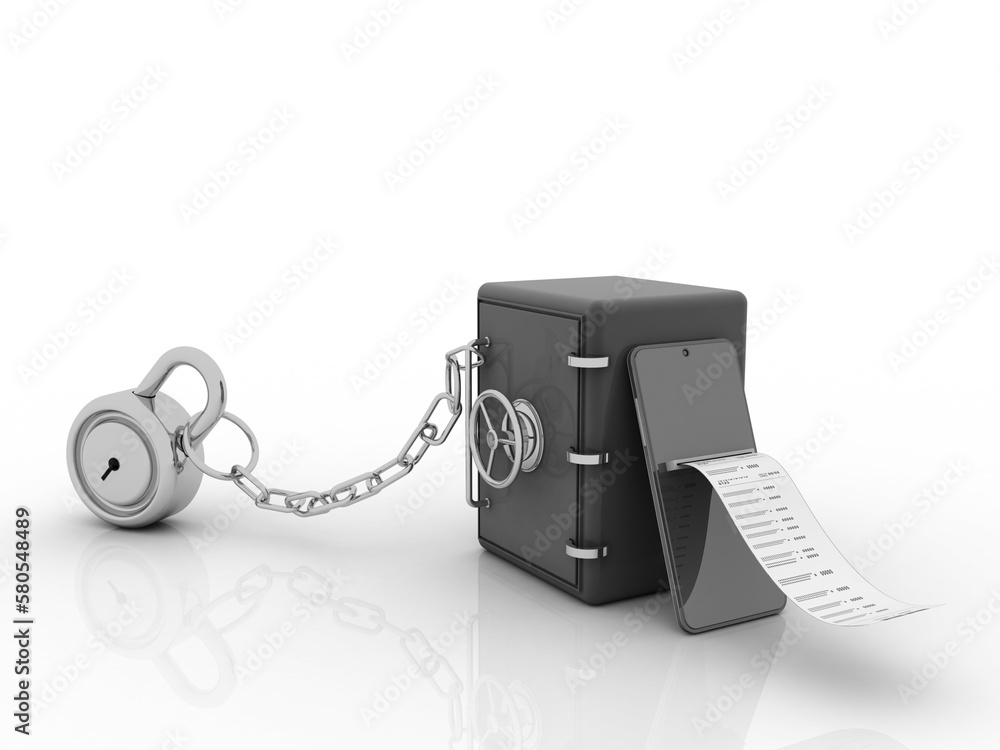 Aufkleber 3d rendering transmitter mobile security concept