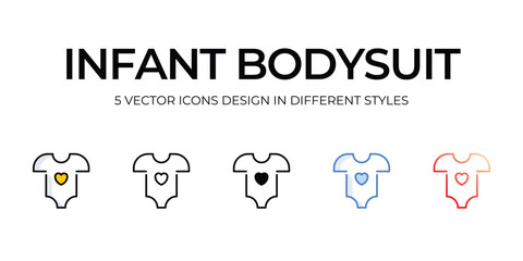 infant bodysuit icons set vector illustration. vector stock,