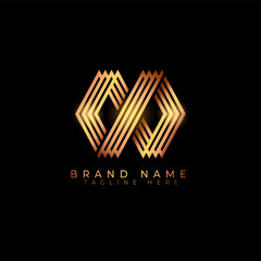 m and w infinity logo in gold.monogram logo