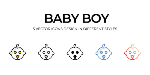baby boy icons set vector illustration. vector stock,